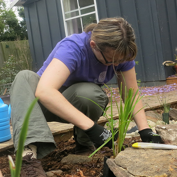 Woman working in the garden